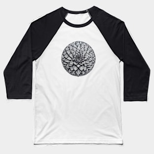 Dahlia Vintage Minimalist Flora Positive Art Deco Baseball T-Shirt